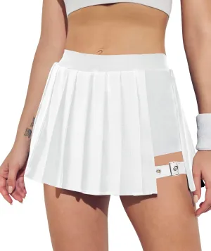 BZB Pleated Skirts for Women High Waisted Tennis Skirts Adjustable Buckle Athletic Skorts Skirts with Pocket