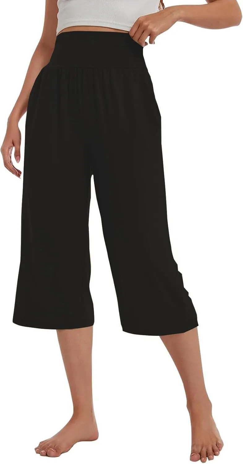 Capri Pants for Women Joggers Stretch Lightweight Running Yoga Casual Tactical Hiking with Pockets Water Resistant