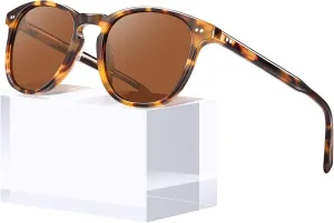 CARFIA Retro Polarized Sunglasses for Women Small and Medium Face UV Protection, Handcrafted Acetate Frame Sunnies CA5285