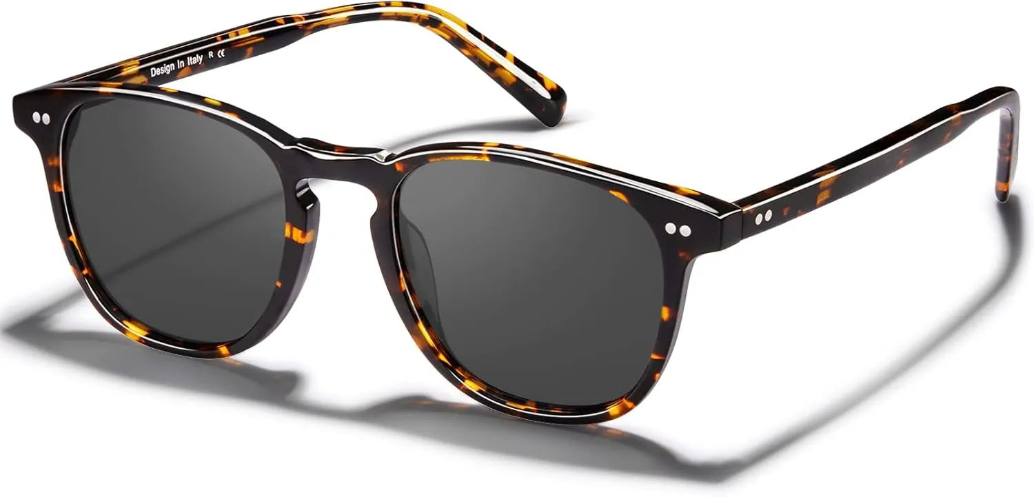 CARFIA Retro Polarized Sunglasses for Women Small and Medium Face UV Protection, Handcrafted Acetate Frame Sunnies CA5285