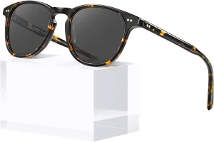 CARFIA Retro Polarized Sunglasses for Women Small and Medium Face UV Protection, Handcrafted Acetate Frame Sunnies CA5285