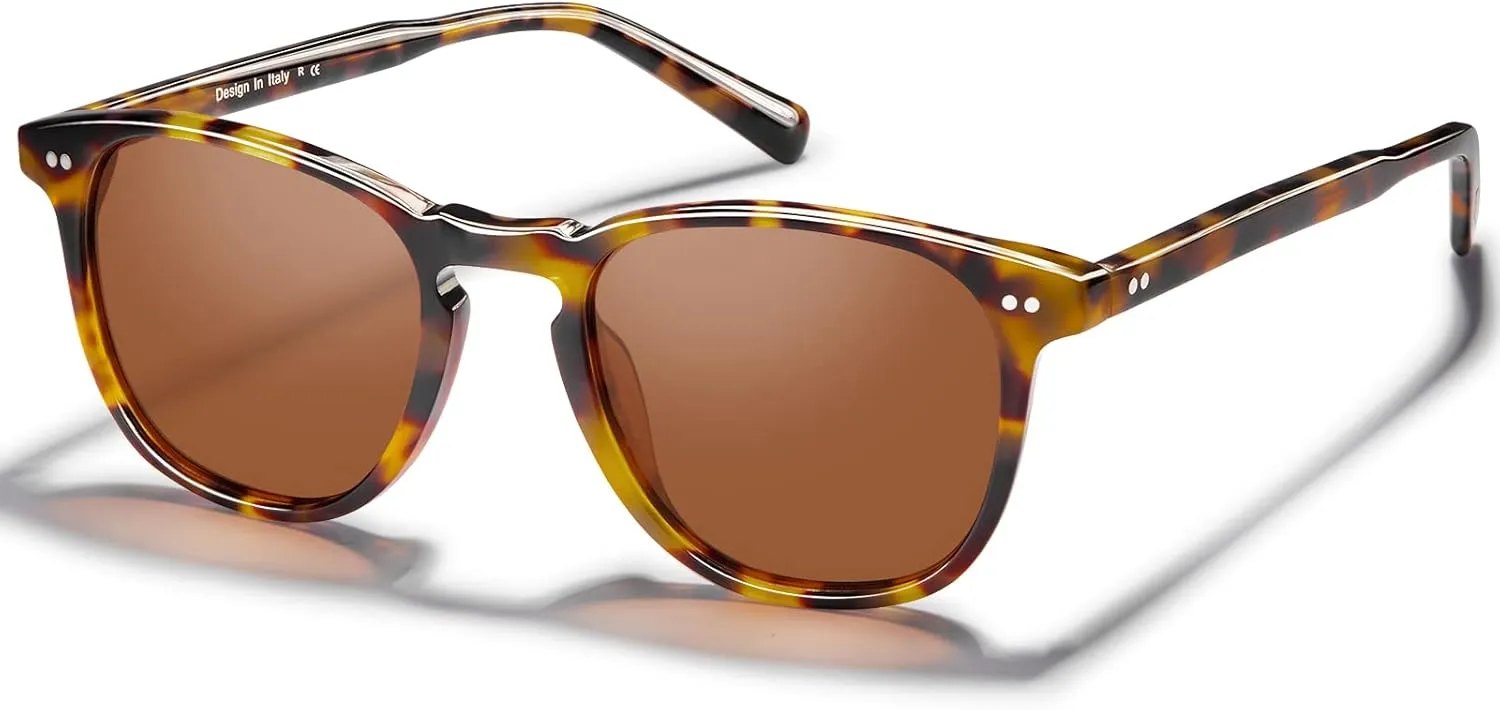 CARFIA Retro Polarized Sunglasses for Women Small and Medium Face UV Protection, Handcrafted Acetate Frame Sunnies CA5285