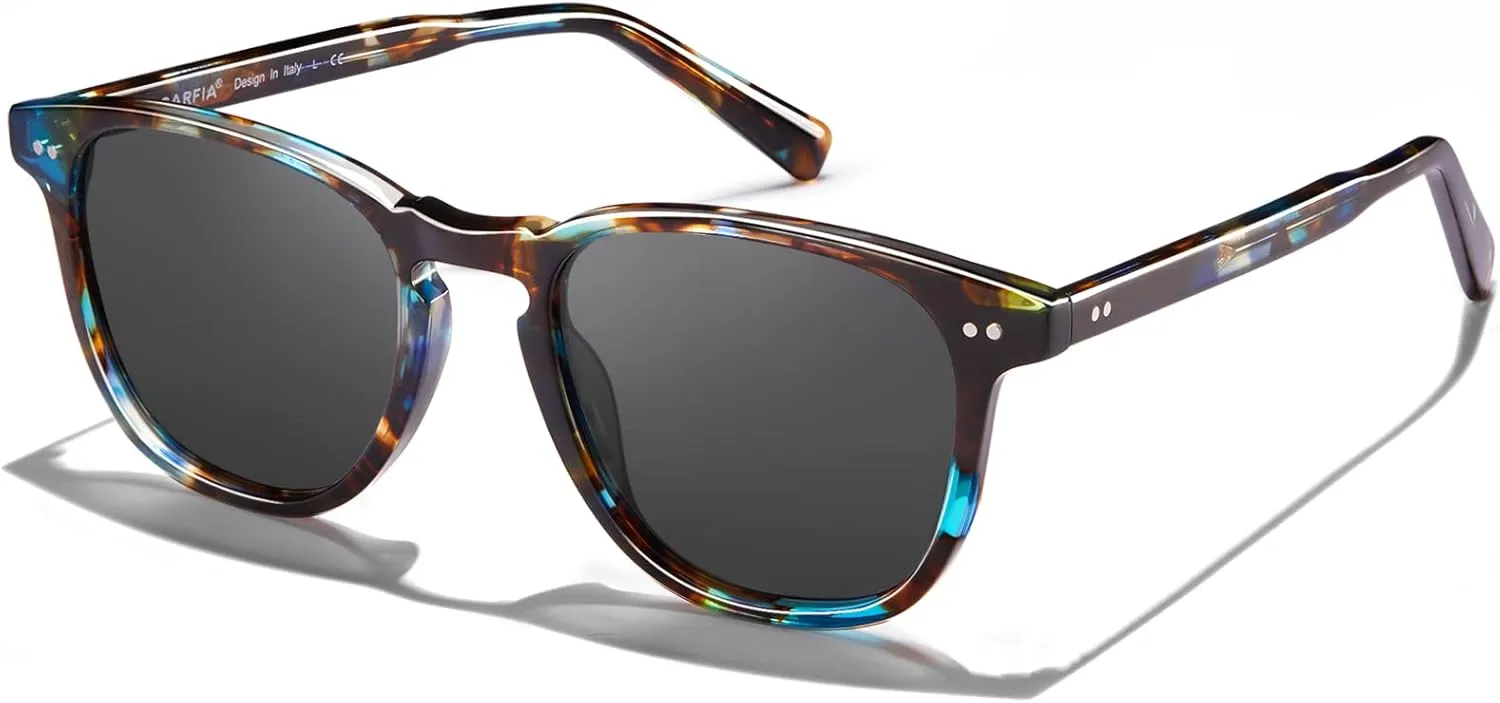 CARFIA Retro Polarized Sunglasses for Women Small and Medium Face UV Protection, Handcrafted Acetate Frame Sunnies CA5285