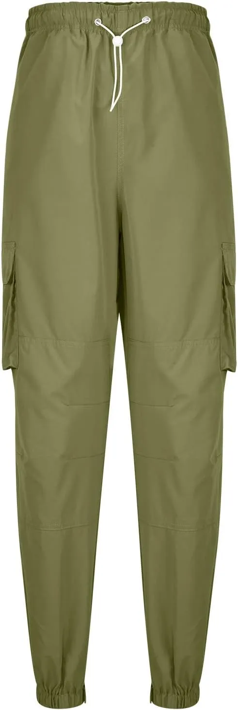 Cargo Pants for Men 2024 Relaxed Fit Causal Work Streetwear Khaki Baggy Joggers with Zipper Pockets Drawstring Sweatpants