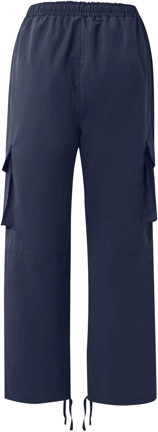 Cargo Pants for Men Baggy Drawstring Elastic Waist Sweatpants Stylish with Pockets Work Pants 2024 Joggers Trousers
