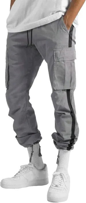 Cargo Pants for Men Relaxed Fit Athletic Pants Elastic Waist Sweatpants Casual Drawstring Baggy Joggers Trousers
