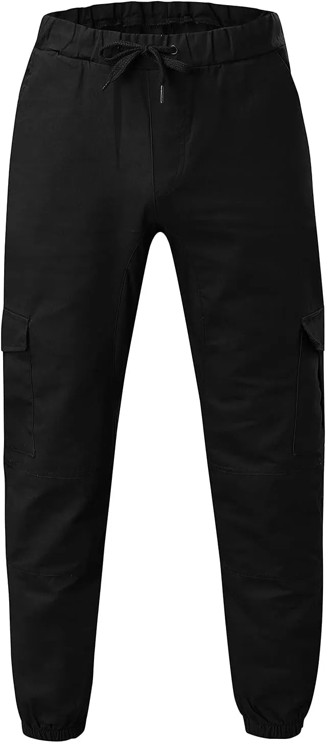 Cargo Pants for Men Relaxed Fit Cargo Pants Elastic Waist Drawstring Jogger Sweatpants Straight Multi Pockets Outdoor