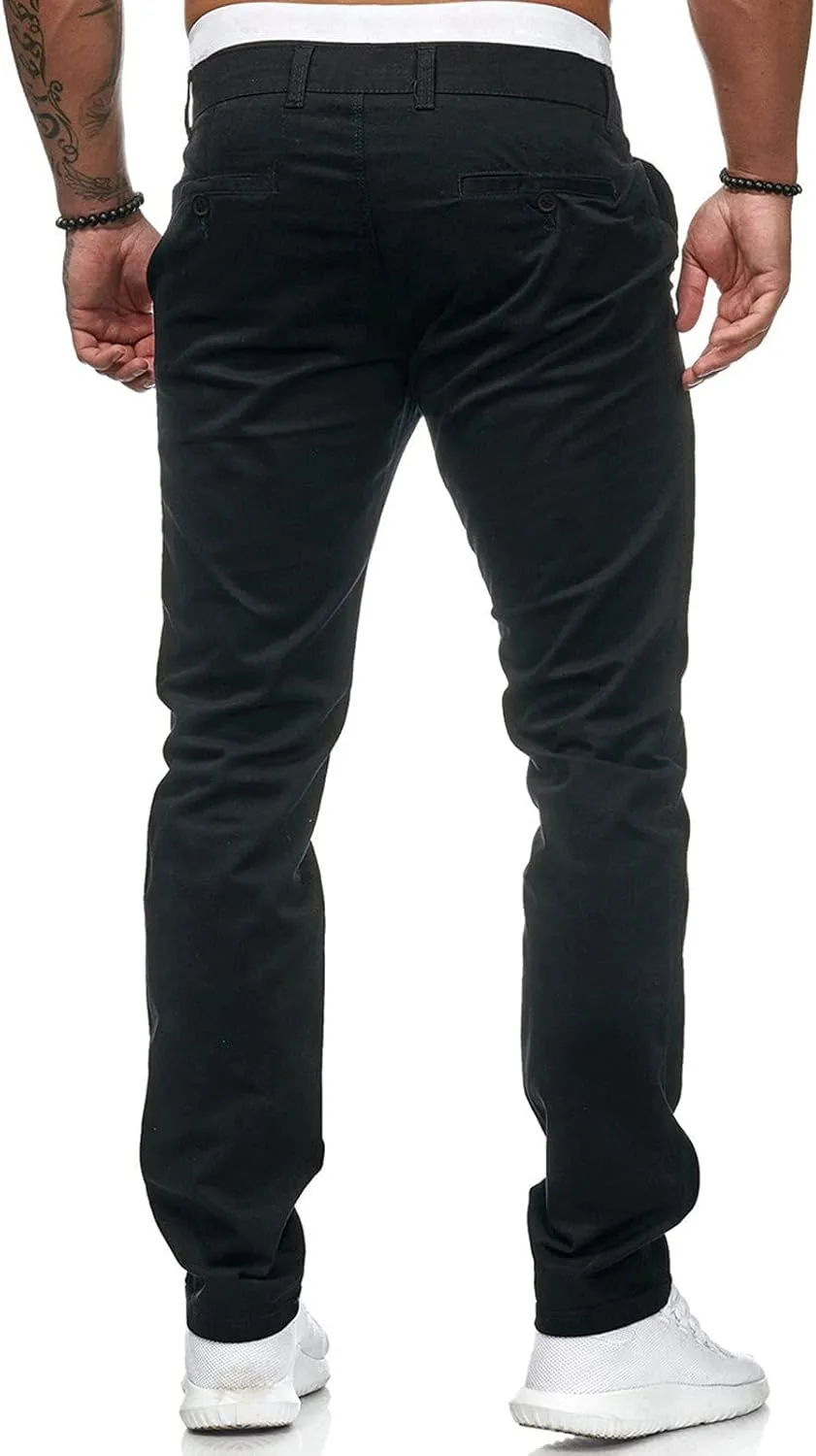 Cargo Pants for Men Relaxed Fit Casual Joggers Pants Cotton Drawstring Chino Workout Sweatpants Casual Long Trousers