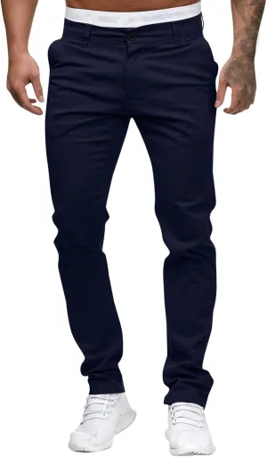 Cargo Pants for Men Relaxed Fit Casual Joggers Pants Cotton Drawstring Chino Workout Sweatpants Casual Long Trousers