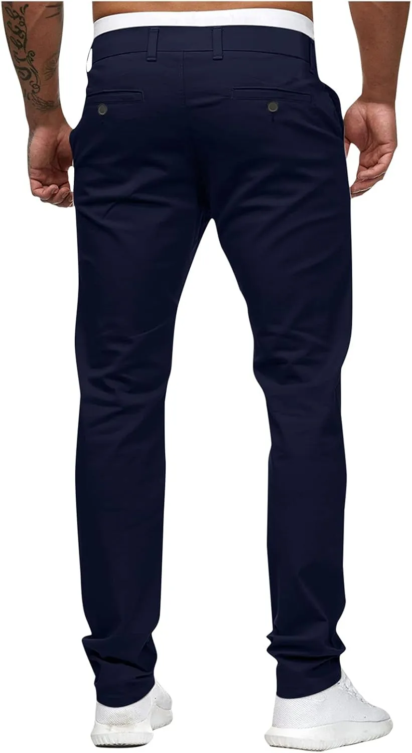 Cargo Pants for Men Relaxed Fit Casual Joggers Pants Cotton Drawstring Chino Workout Sweatpants Casual Long Trousers