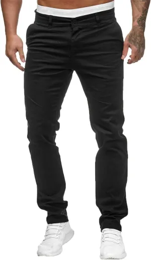 Cargo Pants for Men Relaxed Fit Casual Joggers Pants Cotton Drawstring Chino Workout Sweatpants Casual Long Trousers