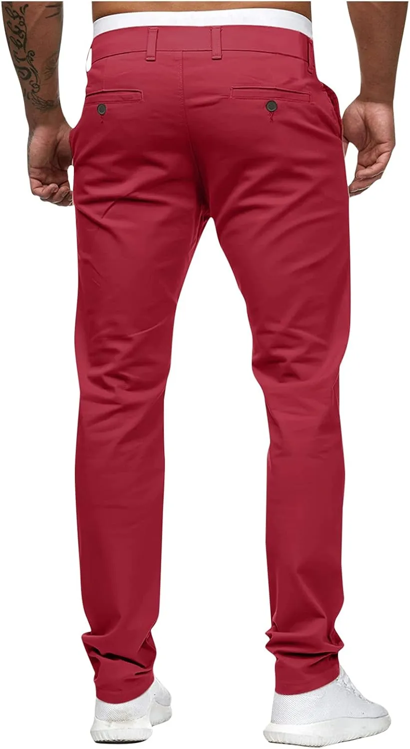 Cargo Pants for Men Relaxed Fit Casual Joggers Pants Cotton Drawstring Chino Workout Sweatpants Casual Long Trousers