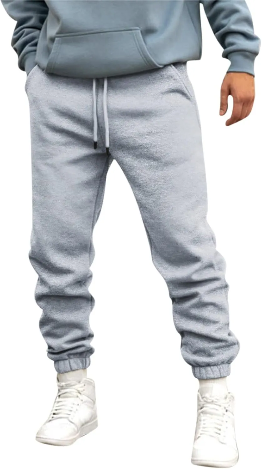 Cargo Pants for Men Relaxed Fit Elastic Waist Baggy Drop Crotch Sweatpant Mens Heavyweight Sweatpants Fleece Trousers