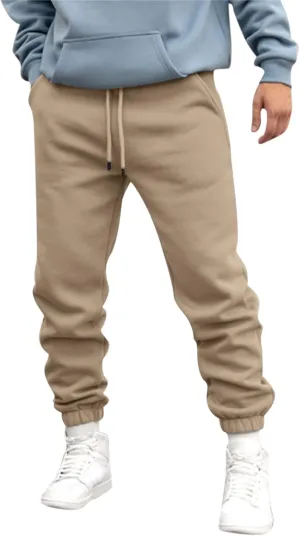 Cargo Pants for Men Relaxed Fit Elastic Waist Baggy Drop Crotch Sweatpant Mens Heavyweight Sweatpants Fleece Trousers