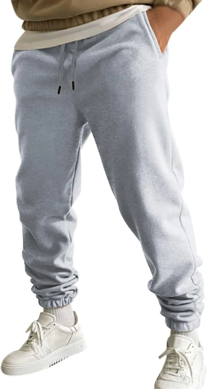 Cargo Pants for Men Relaxed Fit Elastic Waist Baggy Drop Crotch Sweatpant Mens Heavyweight Sweatpants Fleece Trousers