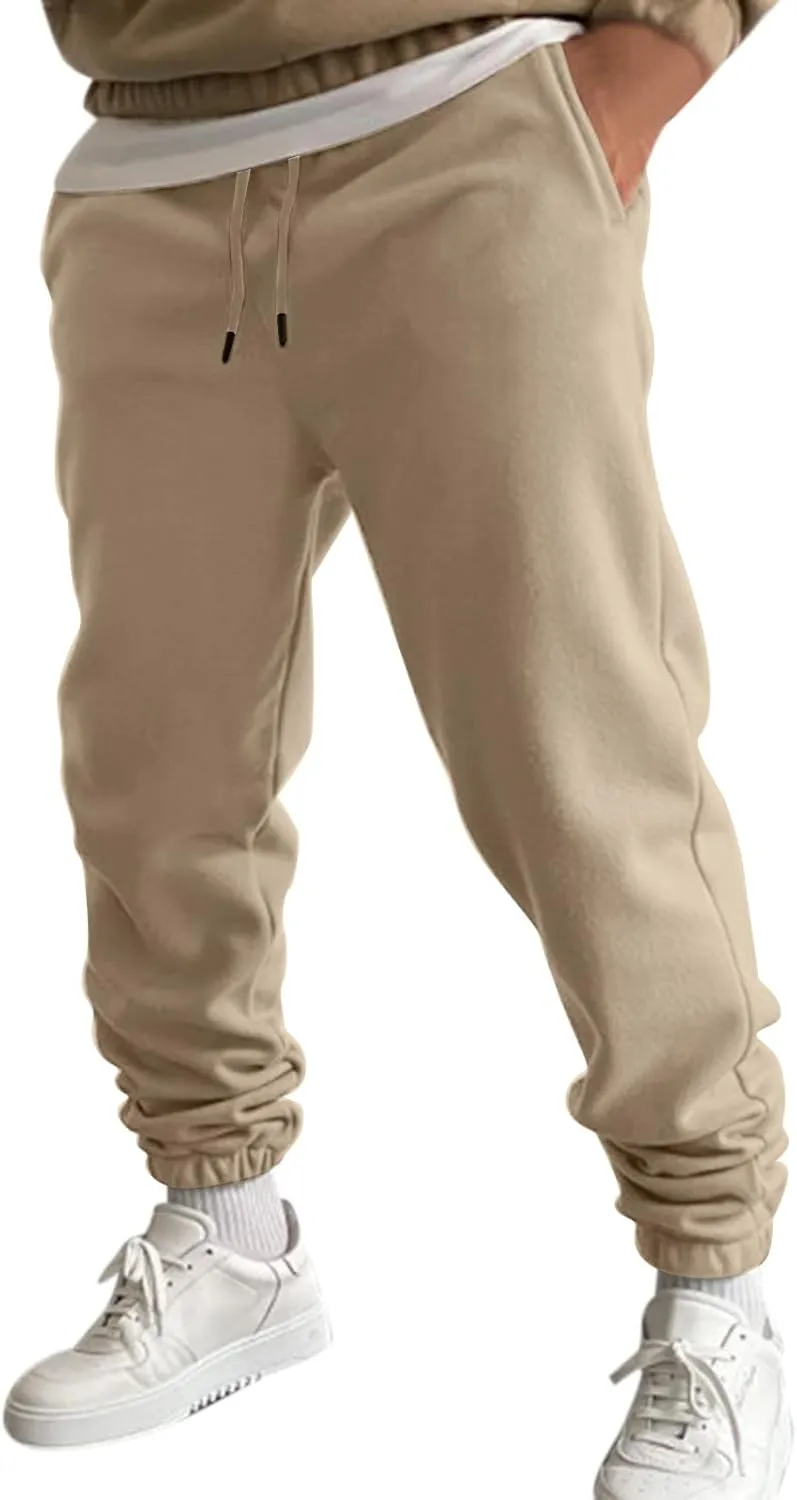 Cargo Pants for Men Relaxed Fit Elastic Waist Baggy Drop Crotch Sweatpant Mens Heavyweight Sweatpants Fleece Trousers