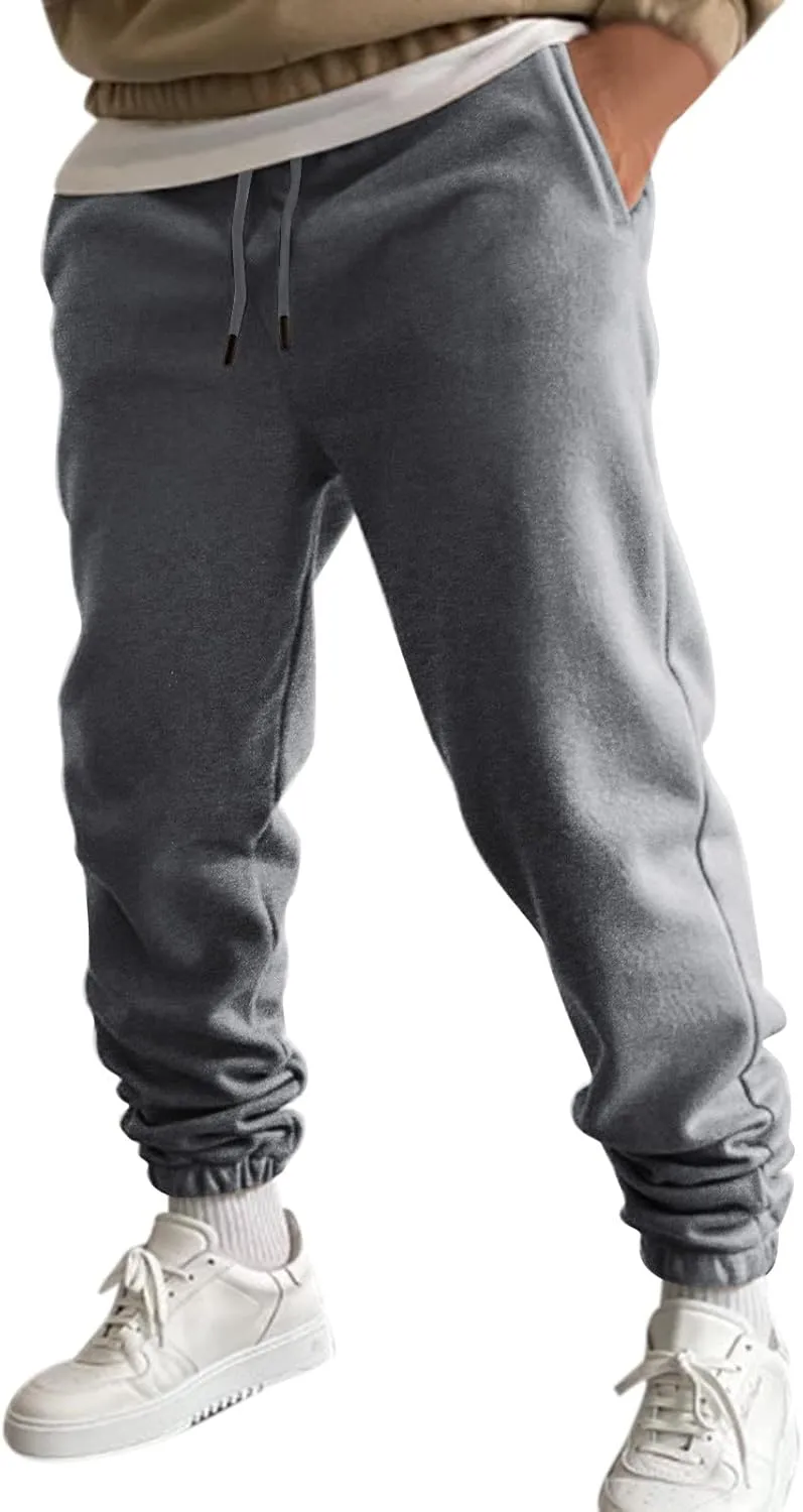 Cargo Pants for Men Relaxed Fit Elastic Waist Baggy Drop Crotch Sweatpant Mens Heavyweight Sweatpants Fleece Trousers