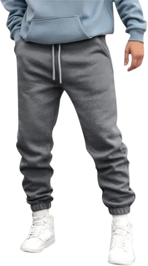 Cargo Pants for Men Relaxed Fit Elastic Waist Baggy Drop Crotch Sweatpant Mens Heavyweight Sweatpants Fleece Trousers