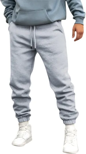 Cargo Pants for Men Relaxed Fit Elastic Waist Baggy Drop Crotch Sweatpant Mens Heavyweight Sweatpants Fleece Trousers