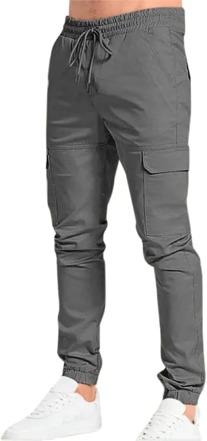 Cargo Pants for Men Relaxed Fit Mens Cargo Pants with Pockets Open Bottom Athletic Pants for Workout Running Training