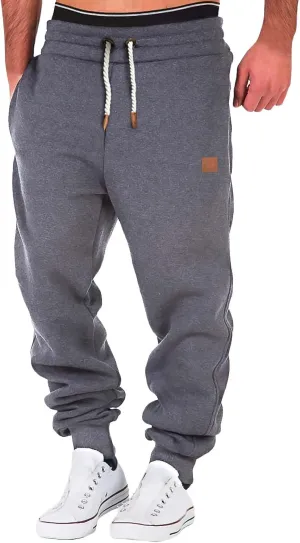 Cargo Pants for Men Relaxed Fit Mens Cargo Sweatpants Heavyweight Fleece Jogger Work Pants Drawstring Sports Trousers