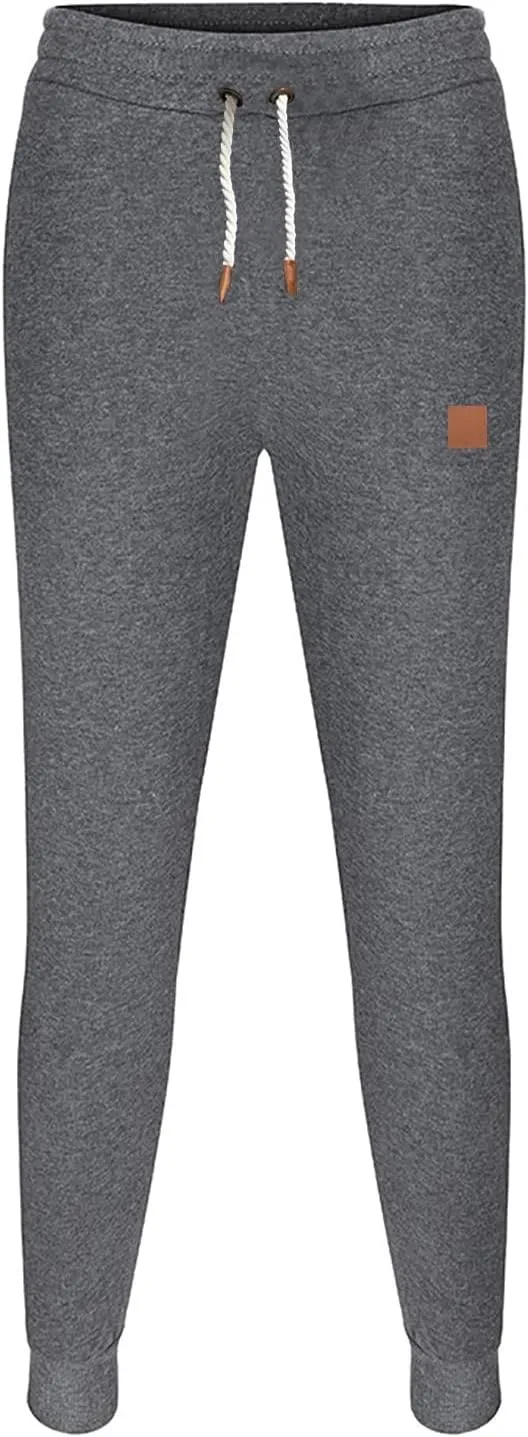 Cargo Pants for Men Relaxed Fit Mens Cargo Sweatpants Heavyweight Fleece Jogger Work Pants Drawstring Sports Trousers