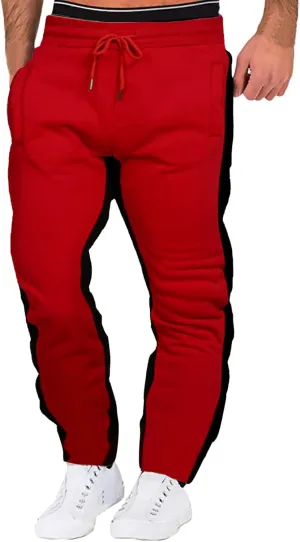 Cargo Pants for Men Relaxed Fit Men's Heavyweight Fleece Cargo Sweatpants Elastic Waist Baggy Workout Joggers Stretch
