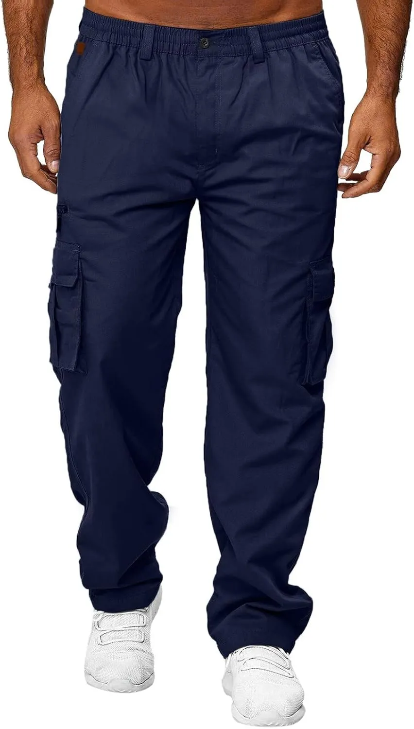 Cargo Pants for Men Relaxed Fit Pants Sports Sweats Casual Trousers Heavyweight Fleece Sweatpants with Pockets Men's