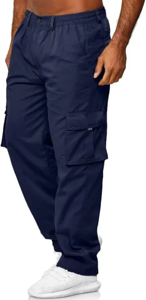 Cargo Pants for Men Relaxed Fit Pants Sports Sweats Casual Trousers Heavyweight Fleece Sweatpants with Pockets Men's
