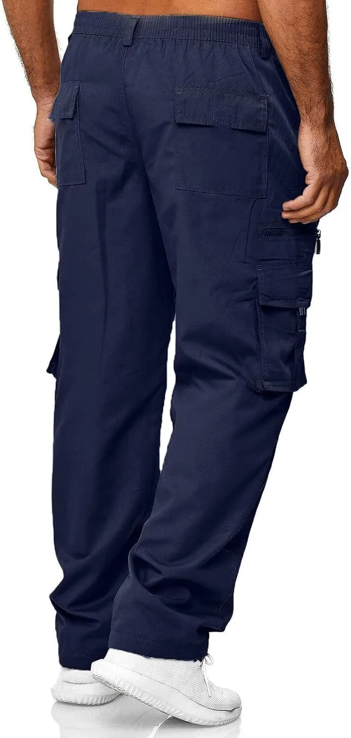 Cargo Pants for Men Relaxed Fit Pants Sports Sweats Casual Trousers Heavyweight Fleece Sweatpants with Pockets Men's