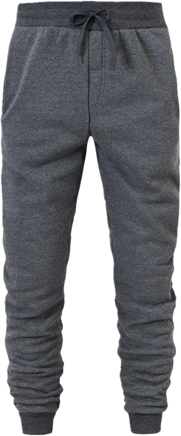 Cargo Pants for Men Relaxed Fit Stretch Elastic Waist Outdoor Pants Men's Heavyweight Fleece Cargo Sweatpants Elastic