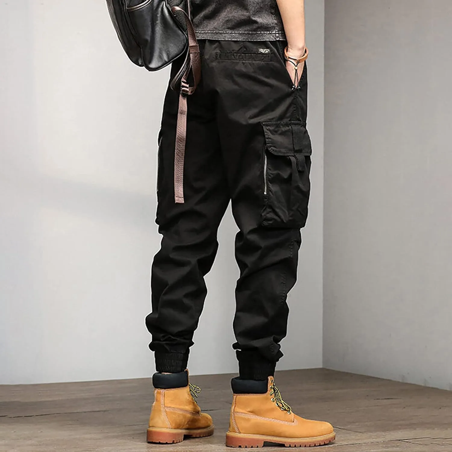 Cargo Pants for Men Relaxed Fit Sweatpants with Pockets Drawstring Athletic Pants Joggers Running Sports Sweatpants