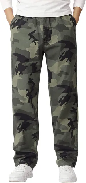 Cargo Pants for Men Relaxed Fit with Pocket Mens Casual Joggers Sweatpants Big & Tall Elastic Drawstring Sweatpants