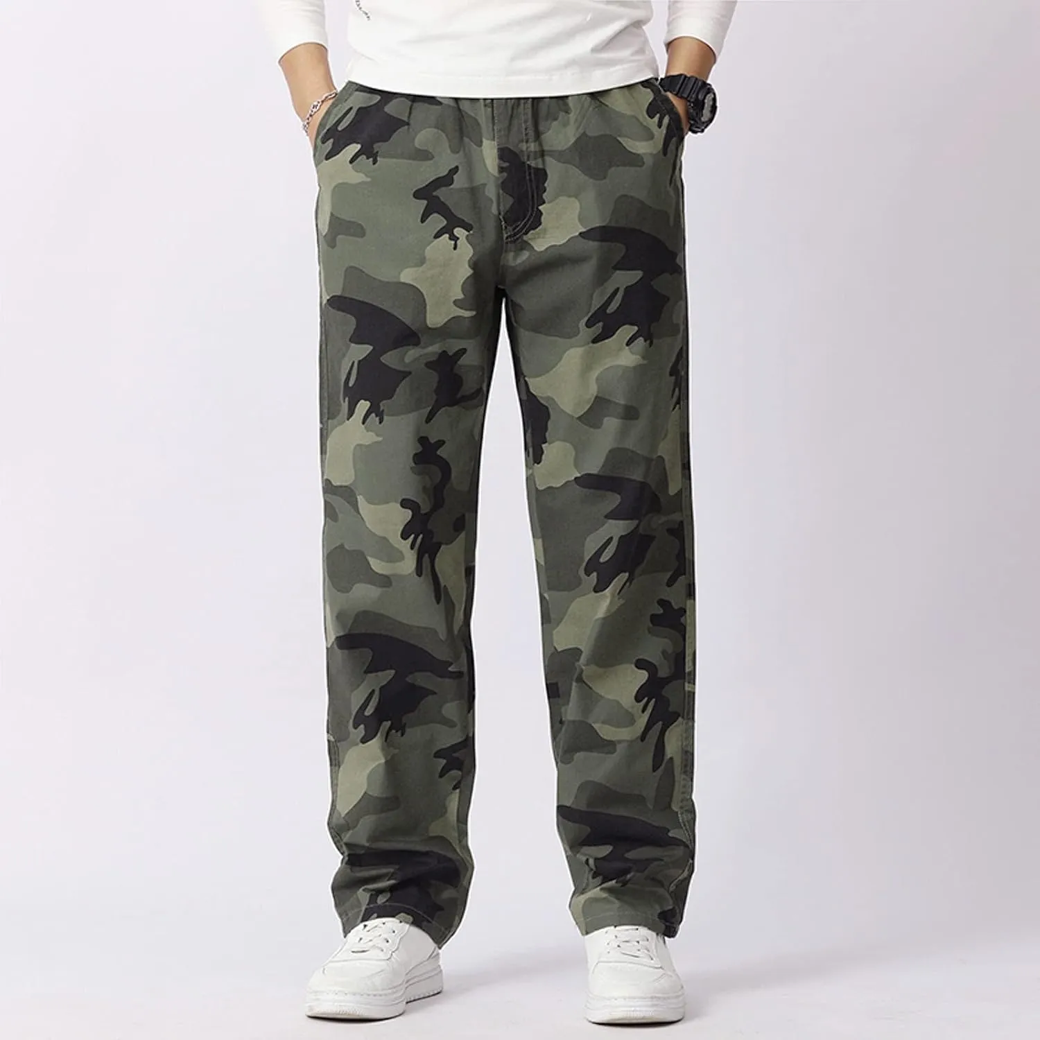 Cargo Pants for Men Relaxed Fit with Pocket Mens Casual Joggers Sweatpants Big & Tall Elastic Drawstring Sweatpants