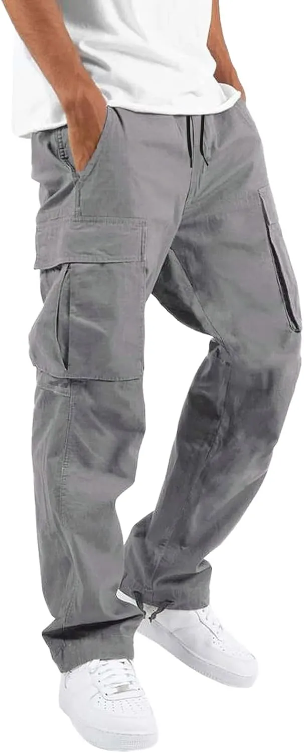 Cargo Pants for Men Work Relaxed Fit Men's Military Tactical Pants Big and Tall Hiking Trousers Baggy Workout Joggers