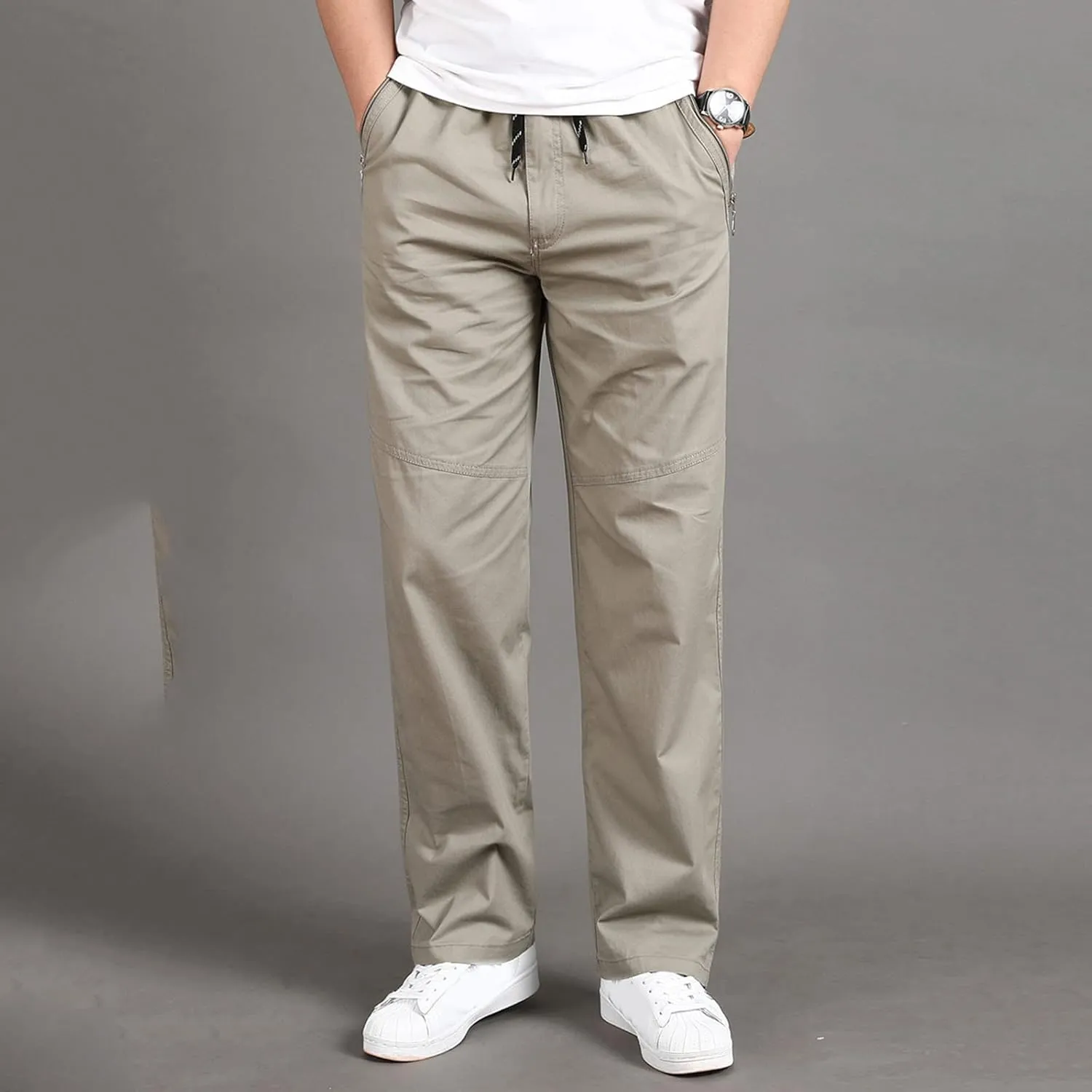 Cargo Pants for Men,Mens Relaxed Fit Cargo Pants Casual Drawstring Outdoor Athletic Jogger Sports Trousers