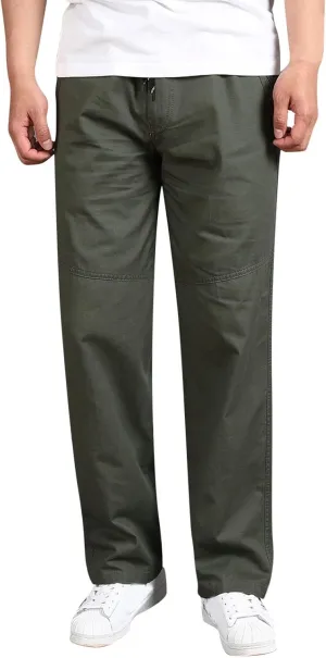 Cargo Pants for Men,Mens Relaxed Fit Cargo Pants Casual Drawstring Outdoor Athletic Jogger Sports Trousers