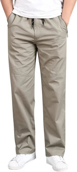 Cargo Pants for Men,Mens Relaxed Fit Cargo Pants Casual Drawstring Outdoor Athletic Jogger Sports Trousers