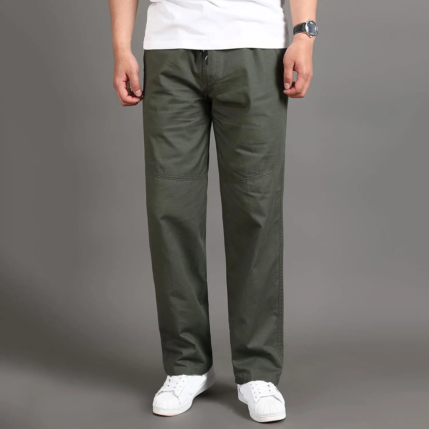 Cargo Pants for Men,Mens Relaxed Fit Cargo Pants Casual Drawstring Outdoor Athletic Jogger Sports Trousers