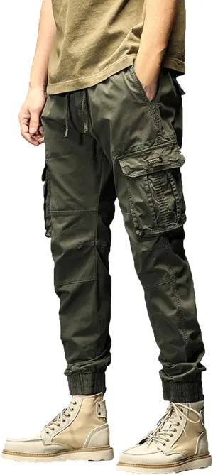 Cargo Sweatpants for Men Athletic Long Pants Fashion Casual Jogger Trouser Drawstring Workout Running Cargo Pants for