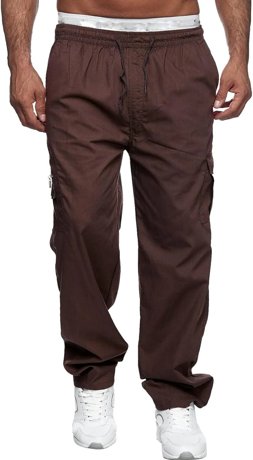 Cargo Sweatpants for Men Big and Tall Men's Casual Cargo Pants Loose Fit Jogger Sweatpants Tactical Work Pants Multi