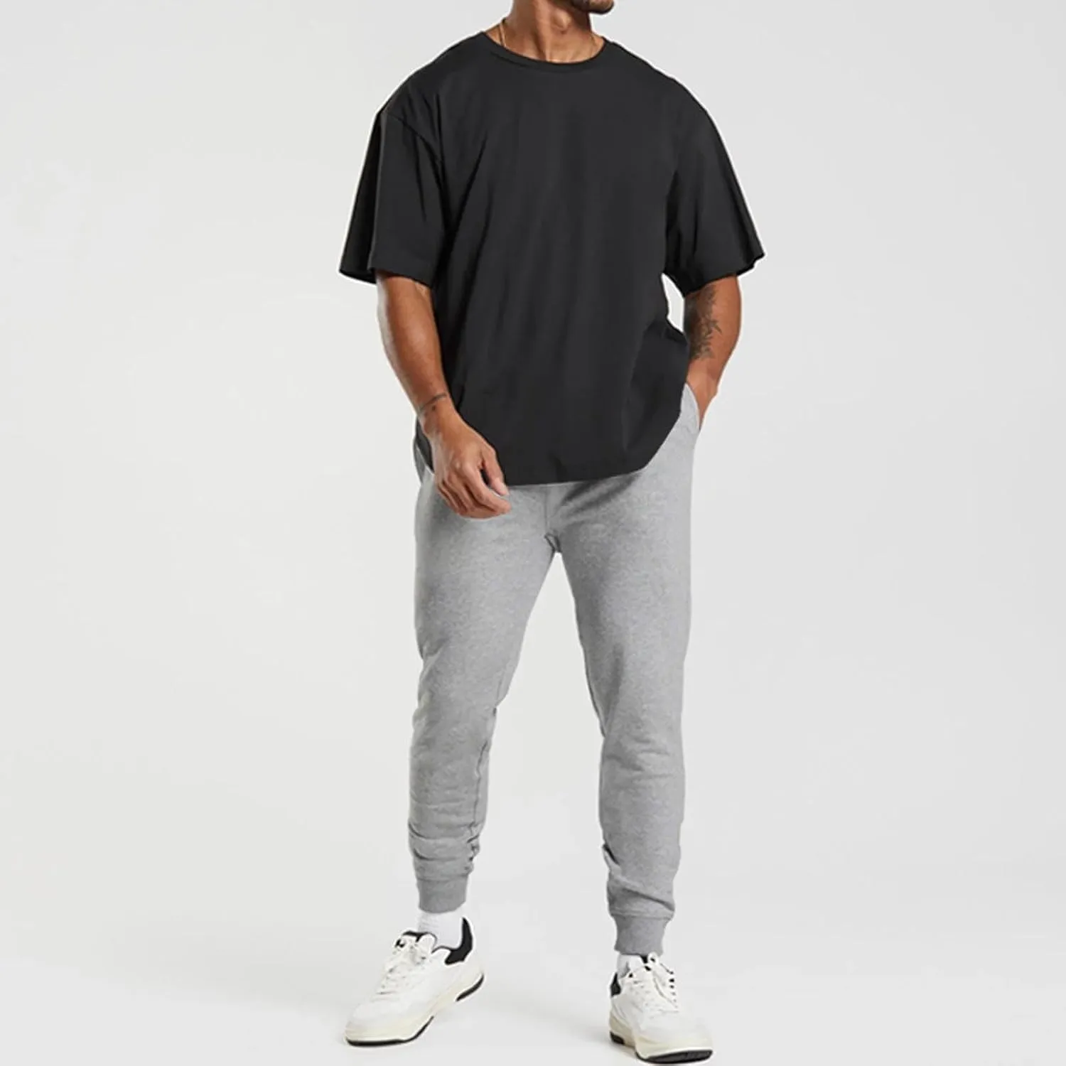 Cargo Sweatpants for Men Loose Fit Casual Pants Active Athletic Workout Baggy Jogger Drawstring Pants with Pockets