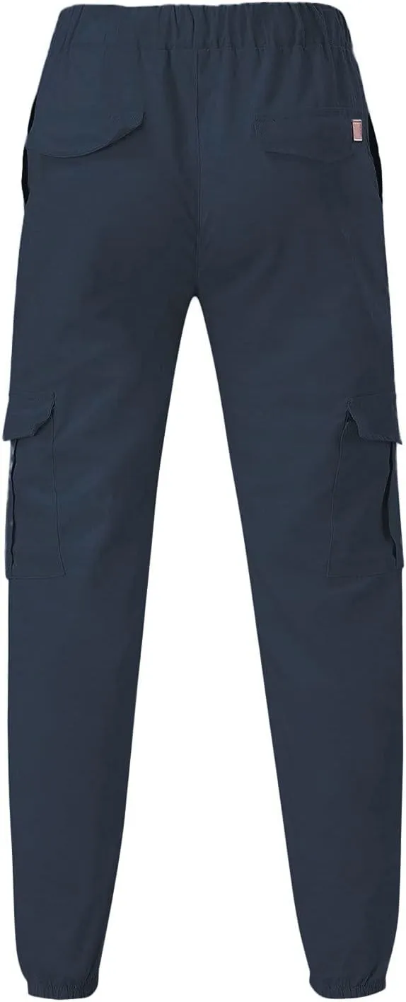 Cargo Trousers for Men Long Track Pants with Pockets Mens Sweatpants Relaxed Fit Stretch Drawstring Pocket Sweatpants