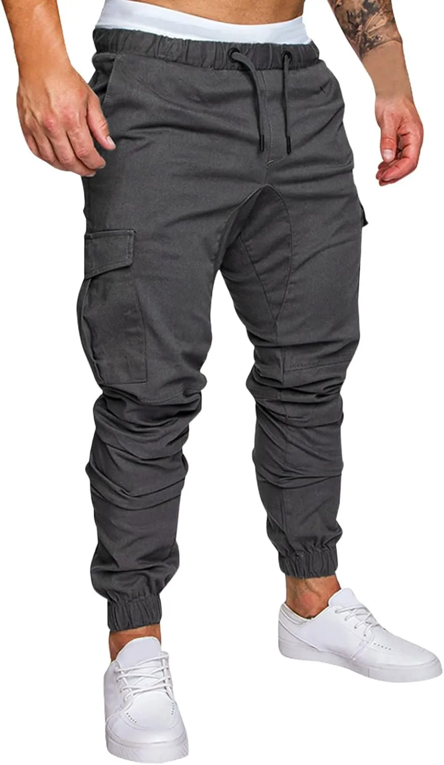 Cargo Trousers for Men Long Track Pants with Pockets Mens Sweatpants Relaxed Fit Stretch Drawstring Pocket Sweatpants
