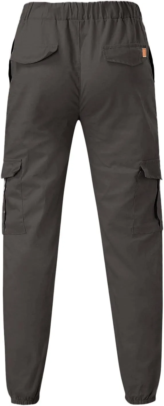 Cargo Trousers for Men Long Track Pants with Pockets Mens Sweatpants Relaxed Fit Stretch Drawstring Pocket Sweatpants