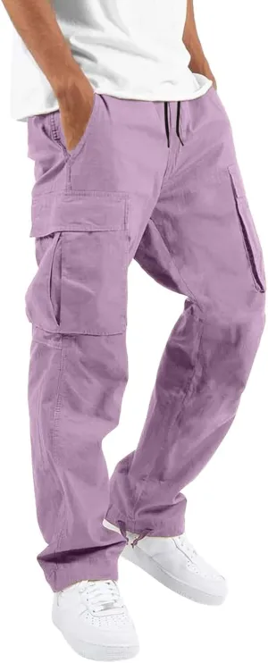 Cargo Trousers for Men with Pocket for Workout Jogging Running Men's Heavyweight Sweatpants Fleece Lined with Pockets