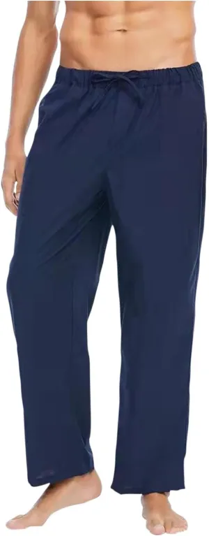 Casual Solid Pants Men Relaxed Fit Elastic Waist Stretch Drawstring Pants Lightweight Soft Pants Quick Dry Trousers