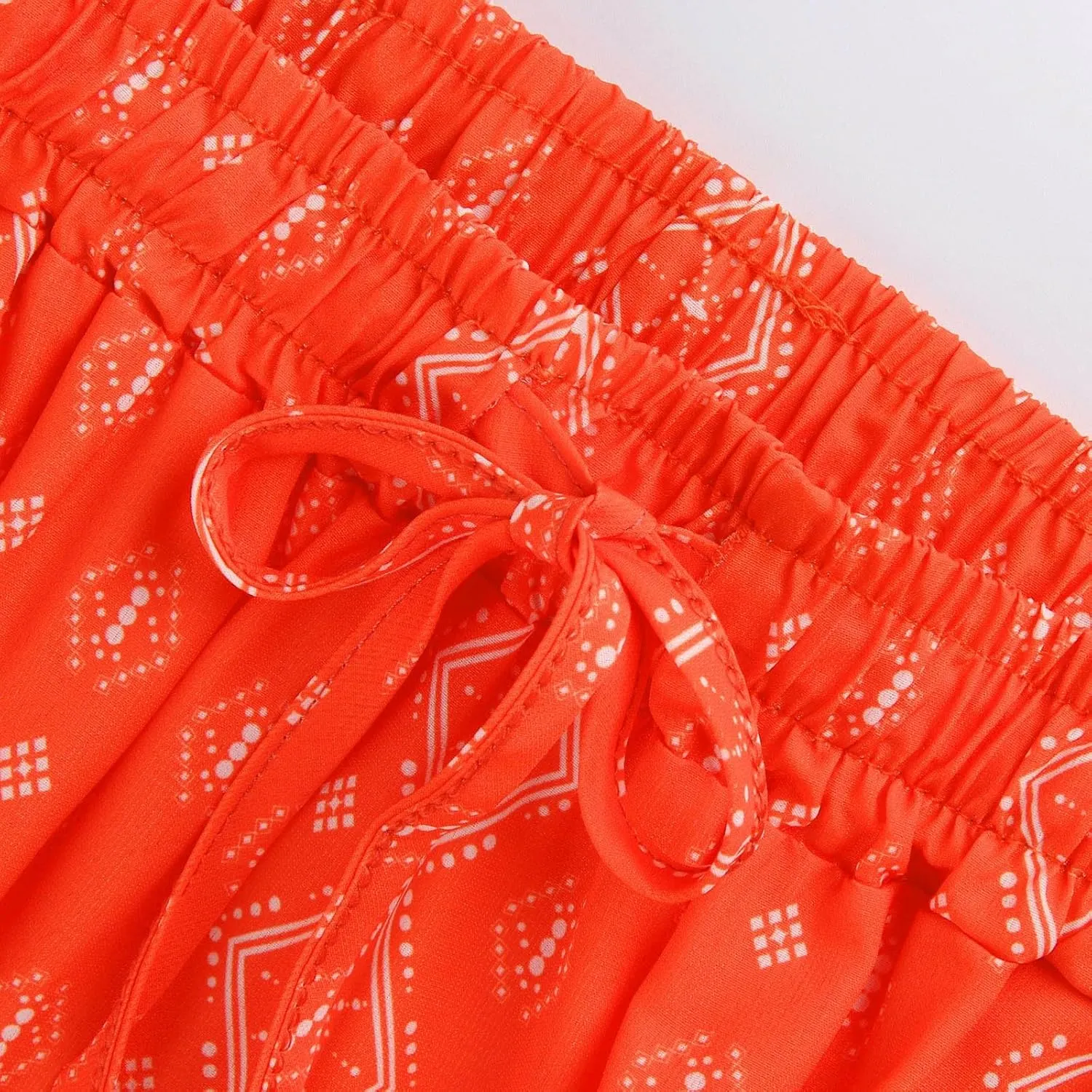 Chiffon Skirts for Women Smocked Business Floral Festival Pleated Beach Trendy Vacation Swing Country Flutter Skirts