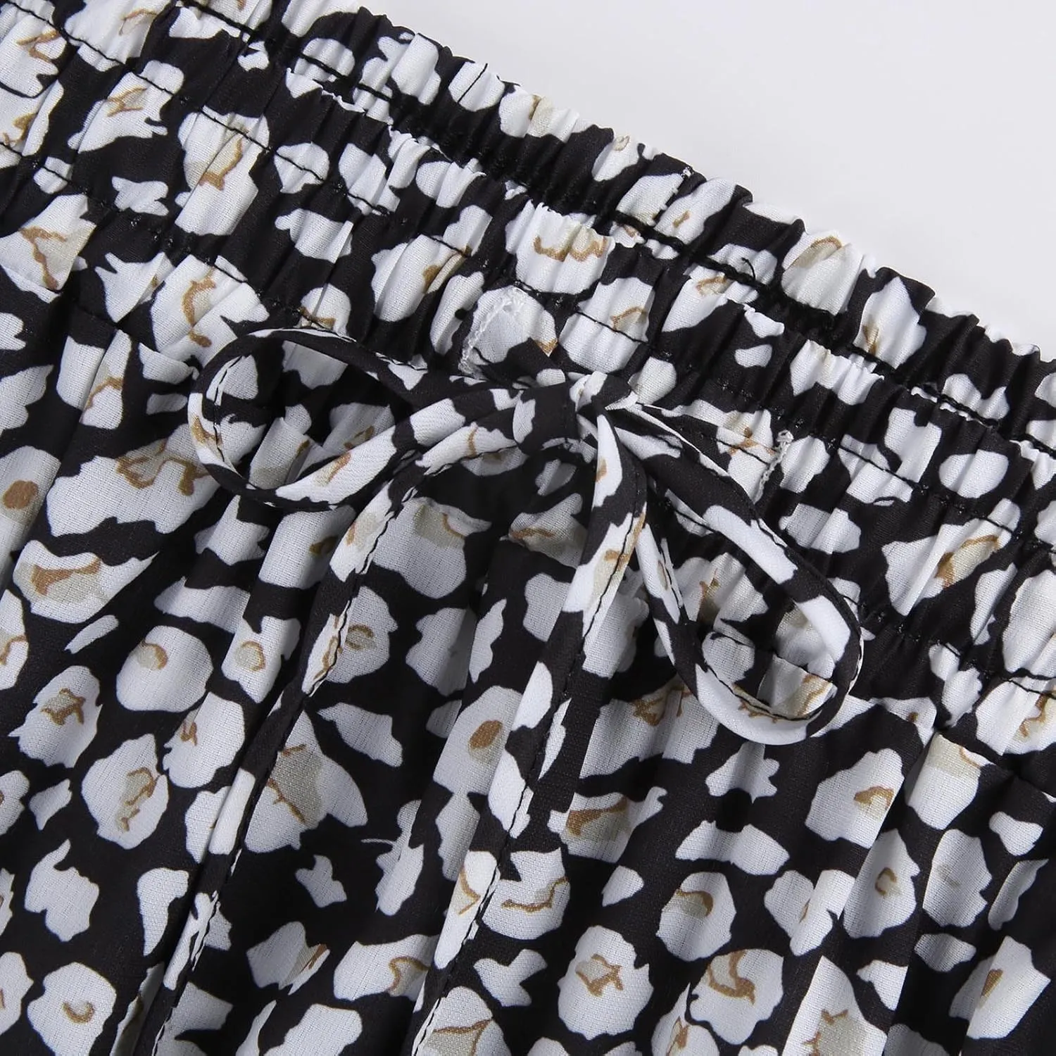 Chiffon Skirts for Women Smocked Business Floral Festival Pleated Beach Trendy Vacation Swing Country Flutter Skirts
