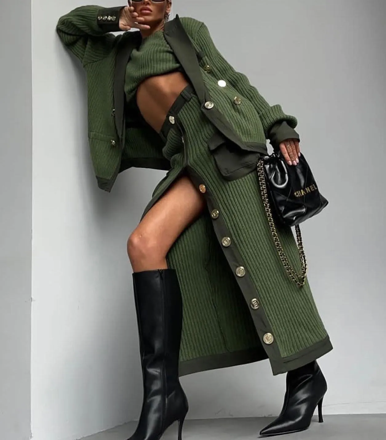 chouyatou Women's Casual Lapel Ribbed Knit Blazer Jacket Vintage Double Breasted Boyfriend Oversized Trench Coat